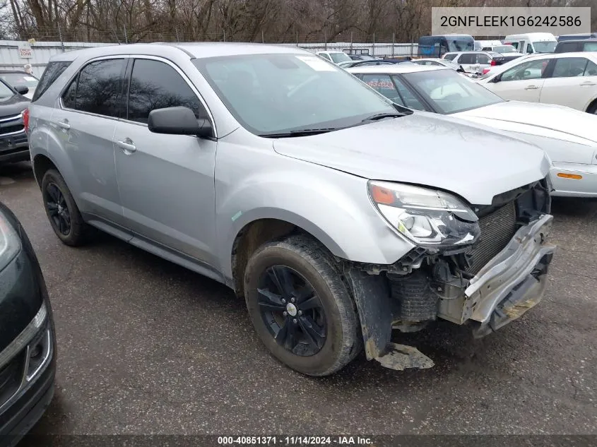 2016 Chevrolet Equinox Ls VIN: 2GNFLEEK1G6242586 Lot: 40851371