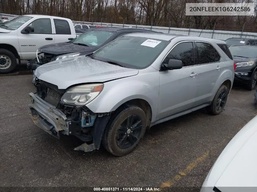 2016 Chevrolet Equinox Ls VIN: 2GNFLEEK1G6242586 Lot: 40851371