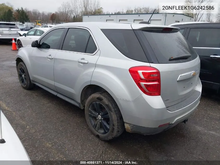 2016 Chevrolet Equinox Ls VIN: 2GNFLEEK1G6242586 Lot: 40851371