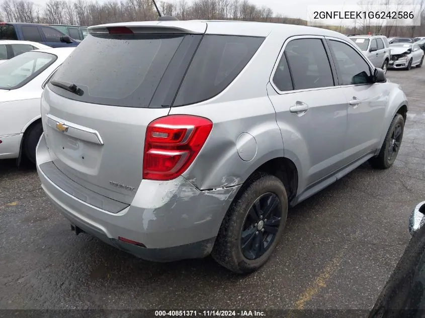 2016 Chevrolet Equinox Ls VIN: 2GNFLEEK1G6242586 Lot: 40851371