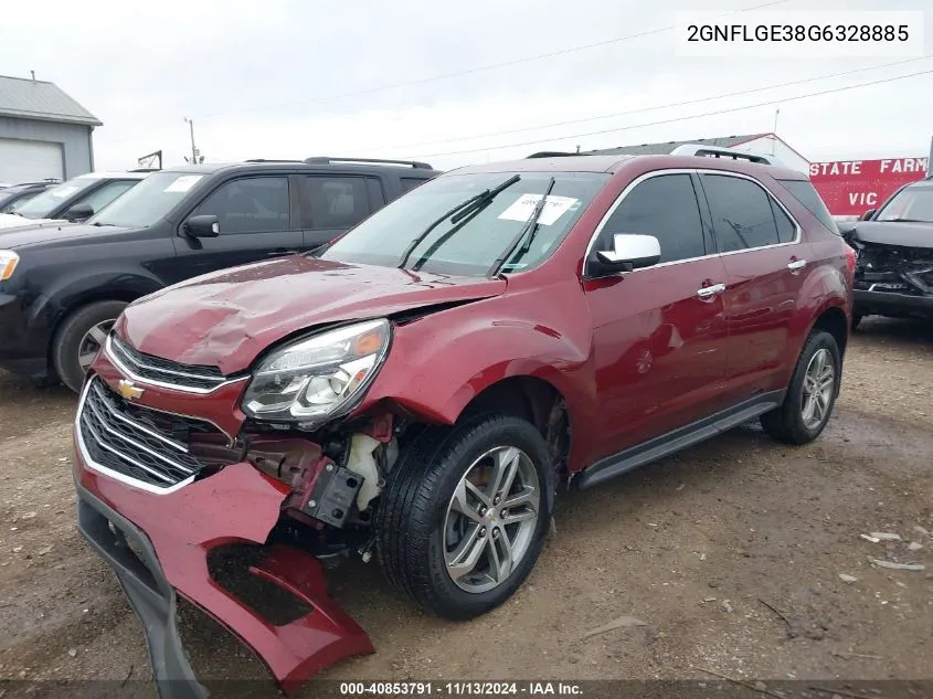 2016 Chevrolet Equinox Ltz VIN: 2GNFLGE38G6328885 Lot: 40853791