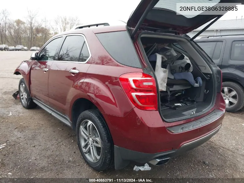 2016 Chevrolet Equinox Ltz VIN: 2GNFLGE38G6328885 Lot: 40853791