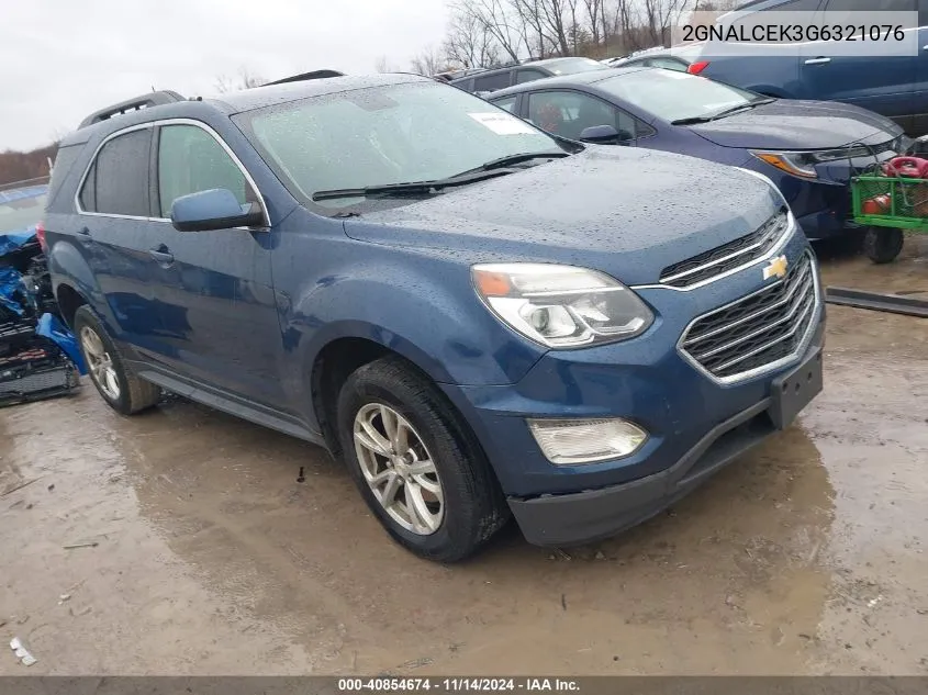 2016 Chevrolet Equinox Lt VIN: 2GNALCEK3G6321076 Lot: 40854674