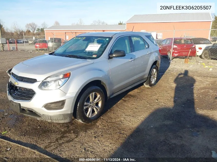 2016 Chevrolet Equinox Ls VIN: 2GNFLEEK3G6205507 Lot: 40856191