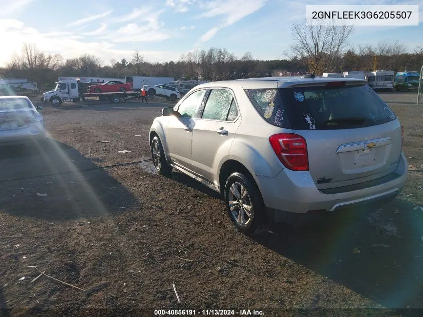 2016 Chevrolet Equinox Ls VIN: 2GNFLEEK3G6205507 Lot: 40856191