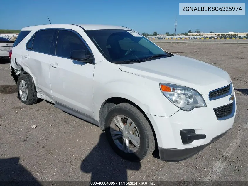 2016 Chevrolet Equinox Ls VIN: 2GNALBEK8G6325974 Lot: 40864095