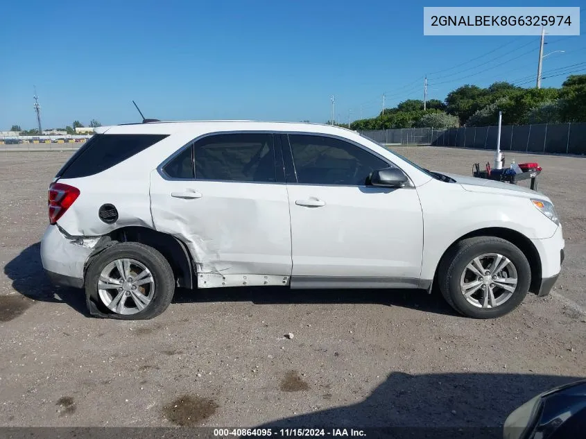 2016 Chevrolet Equinox Ls VIN: 2GNALBEK8G6325974 Lot: 40864095