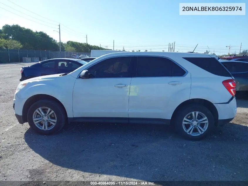 2016 Chevrolet Equinox Ls VIN: 2GNALBEK8G6325974 Lot: 40864095