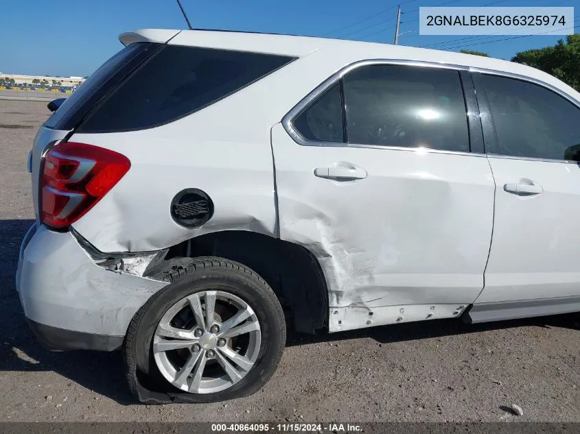 2016 Chevrolet Equinox Ls VIN: 2GNALBEK8G6325974 Lot: 40864095