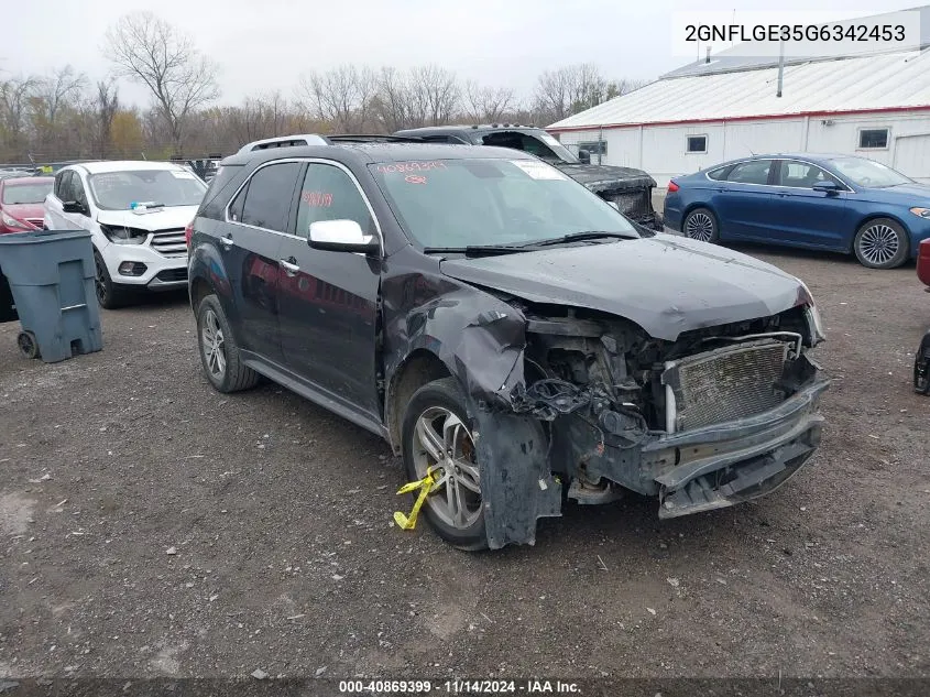 2016 Chevrolet Equinox Ltz VIN: 2GNFLGE35G6342453 Lot: 40869399