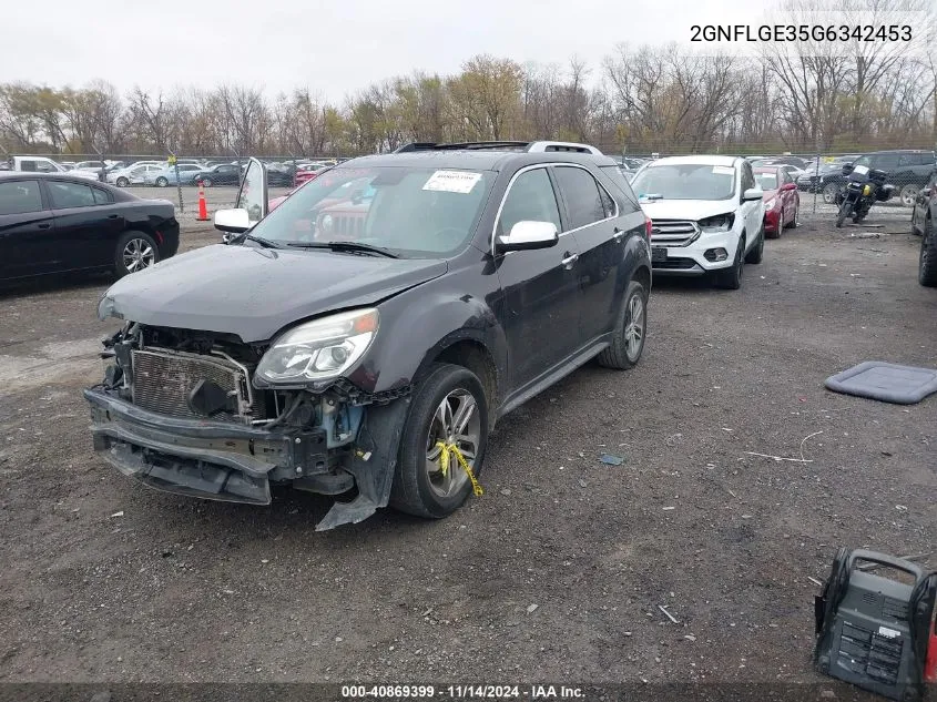 2016 Chevrolet Equinox Ltz VIN: 2GNFLGE35G6342453 Lot: 40869399