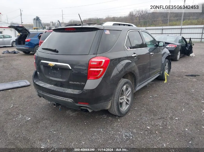 2016 Chevrolet Equinox Ltz VIN: 2GNFLGE35G6342453 Lot: 40869399