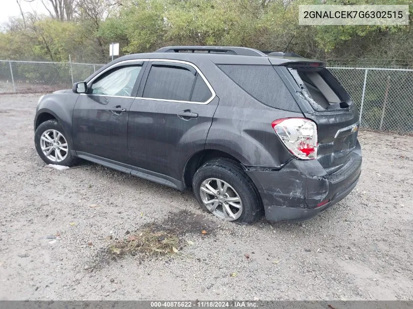 2016 Chevrolet Equinox Lt VIN: 2GNALCEK7G6302515 Lot: 40875622