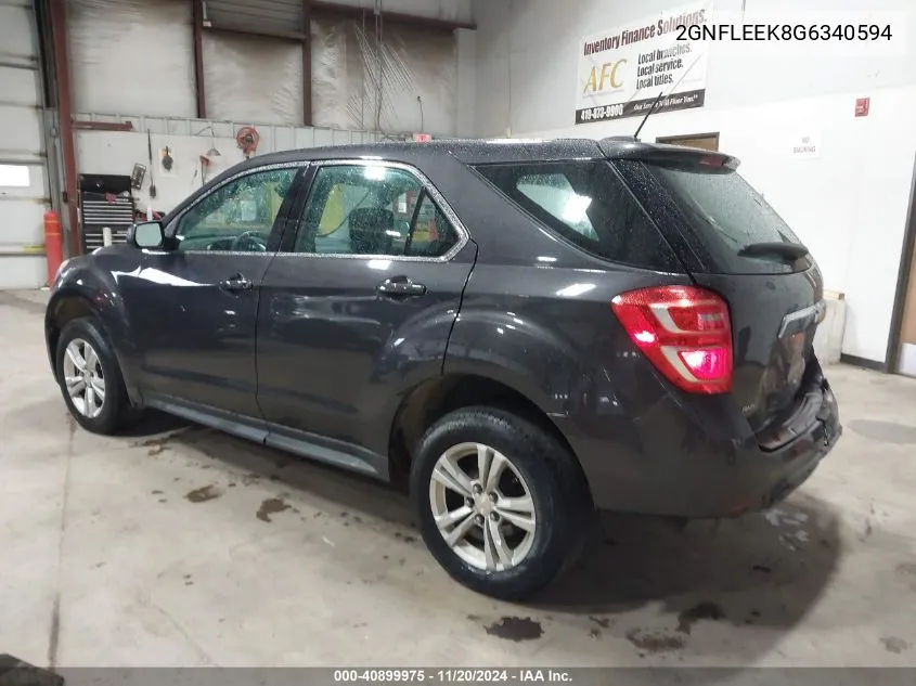 2016 Chevrolet Equinox Ls VIN: 2GNFLEEK8G6340594 Lot: 40899975