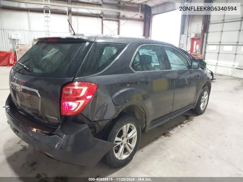 2016 Chevrolet Equinox Ls VIN: 2GNFLEEK8G6340594 Lot: 40899975