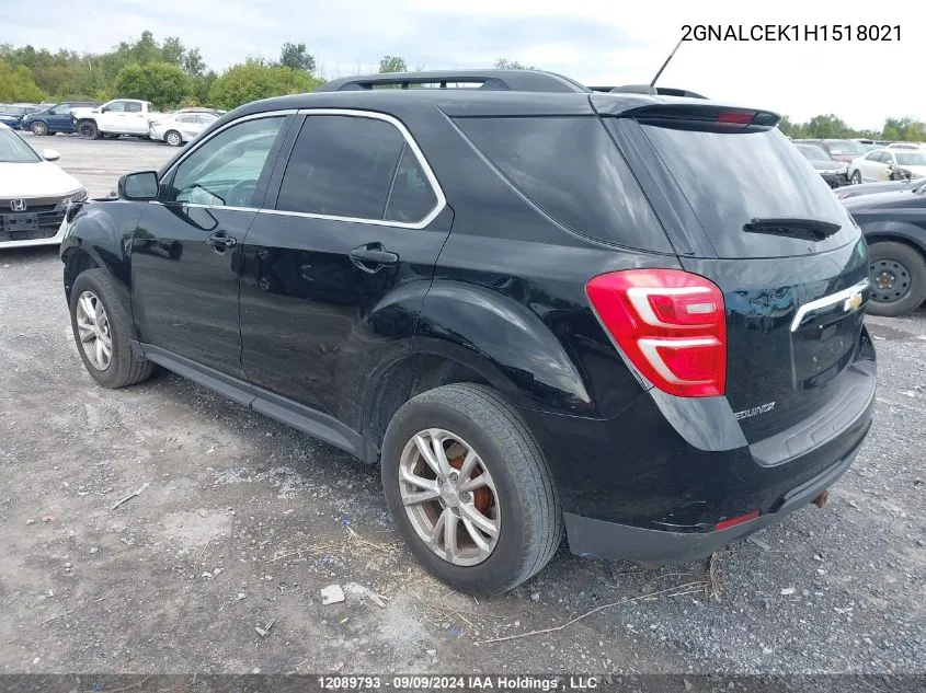 2017 Chevrolet Equinox VIN: 2GNALCEK1H1518021 Lot: 12089793