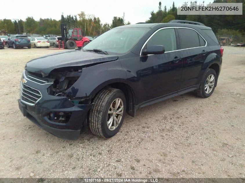 2017 Chevrolet Equinox VIN: 2GNFLFEK2H6270646 Lot: 12107155