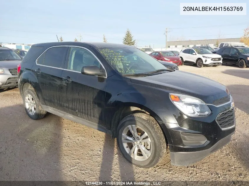 2017 Chevrolet Equinox VIN: 2GNALBEK4H1563769 Lot: 12144230