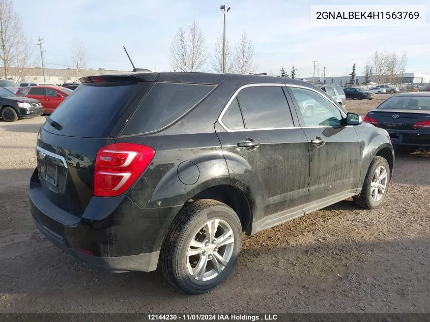 2017 Chevrolet Equinox VIN: 2GNALBEK4H1563769 Lot: 12144230