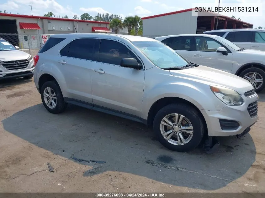 2017 Chevrolet Equinox Ls VIN: 2GNALBEK8H1531214 Lot: 39276098