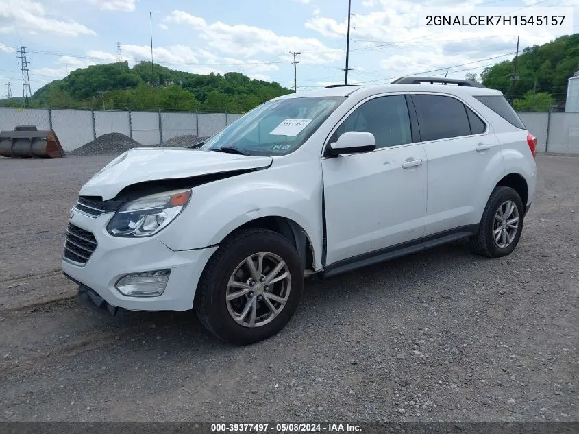 2017 Chevrolet Equinox Lt VIN: 2GNALCEK7H1545157 Lot: 39377497