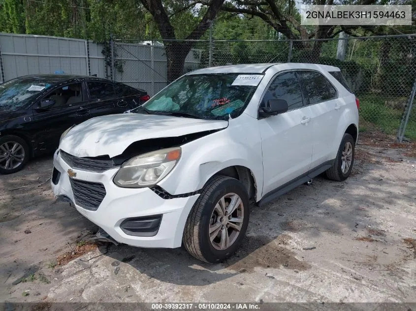 2017 Chevrolet Equinox Ls VIN: 2GNALBEK3H1594463 Lot: 39392317