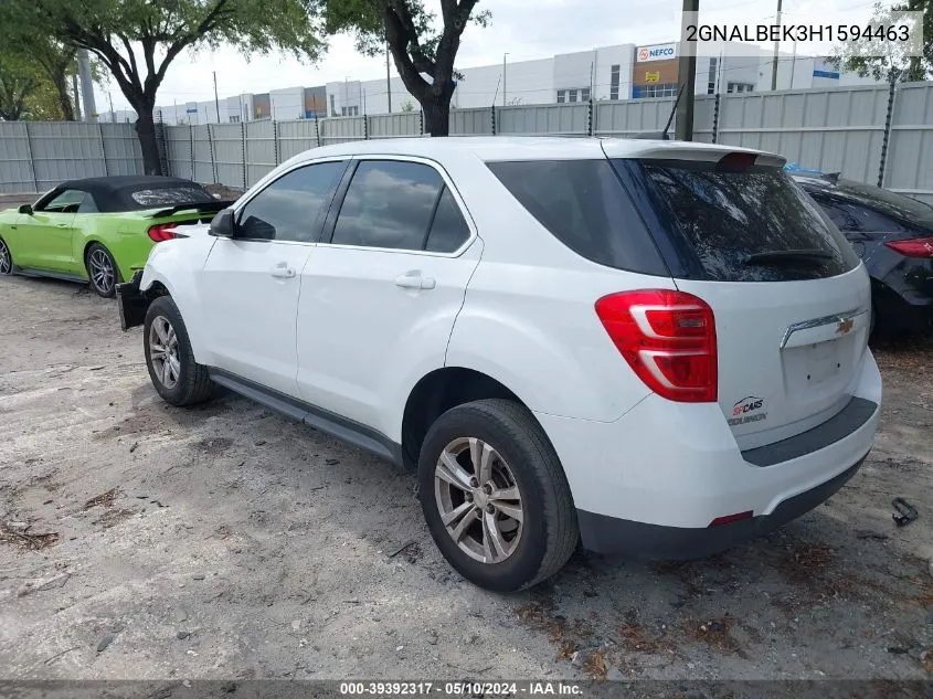 2017 Chevrolet Equinox Ls VIN: 2GNALBEK3H1594463 Lot: 39392317