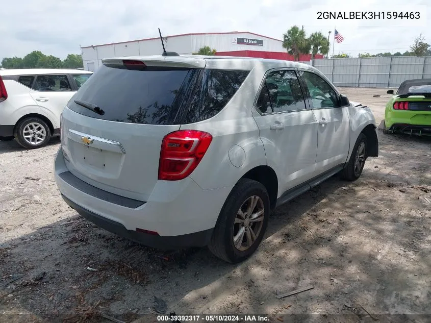 2017 Chevrolet Equinox Ls VIN: 2GNALBEK3H1594463 Lot: 39392317