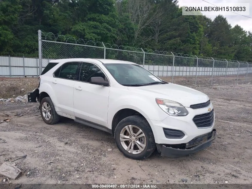 2017 Chevrolet Equinox Ls VIN: 2GNALBEK8H1510833 Lot: 39450497