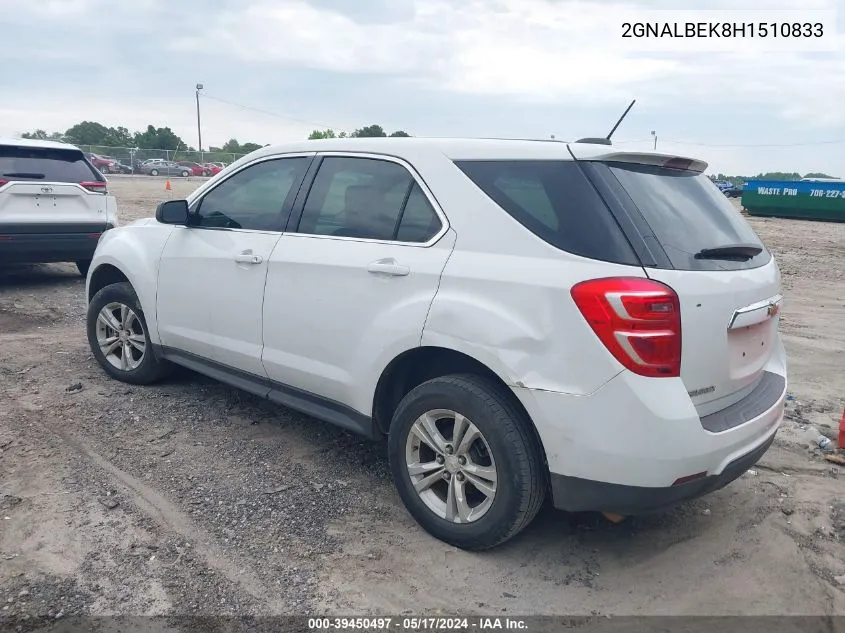 2017 Chevrolet Equinox Ls VIN: 2GNALBEK8H1510833 Lot: 39450497