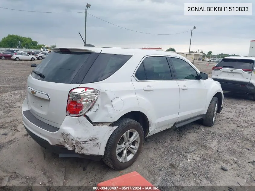 2017 Chevrolet Equinox Ls VIN: 2GNALBEK8H1510833 Lot: 39450497