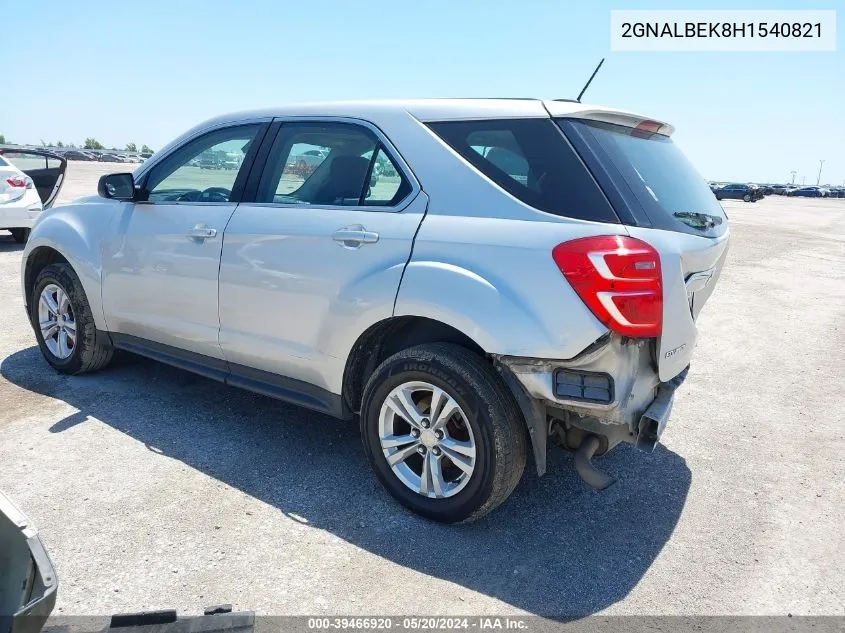 2017 Chevrolet Equinox Ls VIN: 2GNALBEK8H1540821 Lot: 39466920