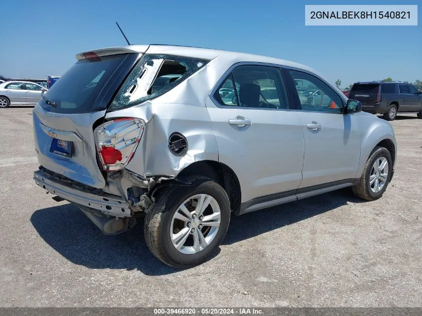 2017 Chevrolet Equinox Ls VIN: 2GNALBEK8H1540821 Lot: 39466920