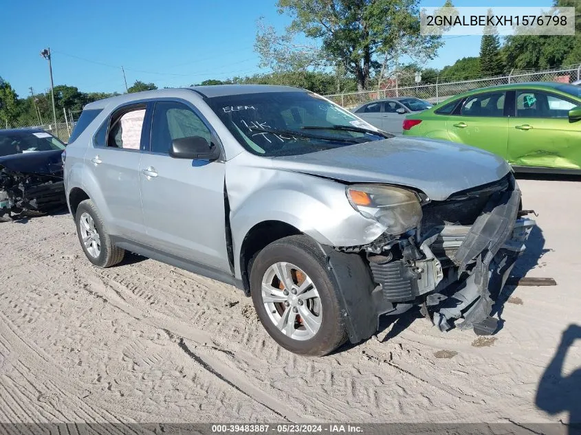 2017 Chevrolet Equinox Ls VIN: 2GNALBEKXH1576798 Lot: 39483887