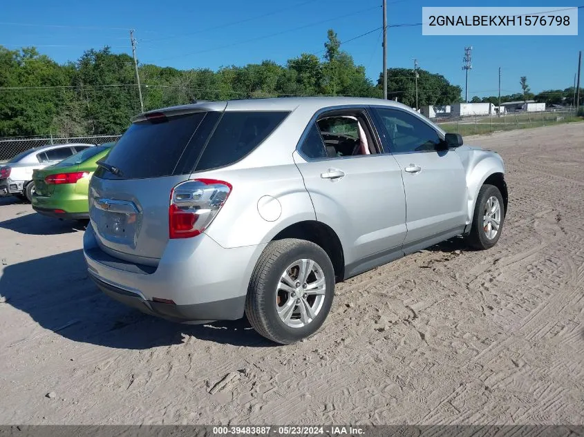 2017 Chevrolet Equinox Ls VIN: 2GNALBEKXH1576798 Lot: 39483887