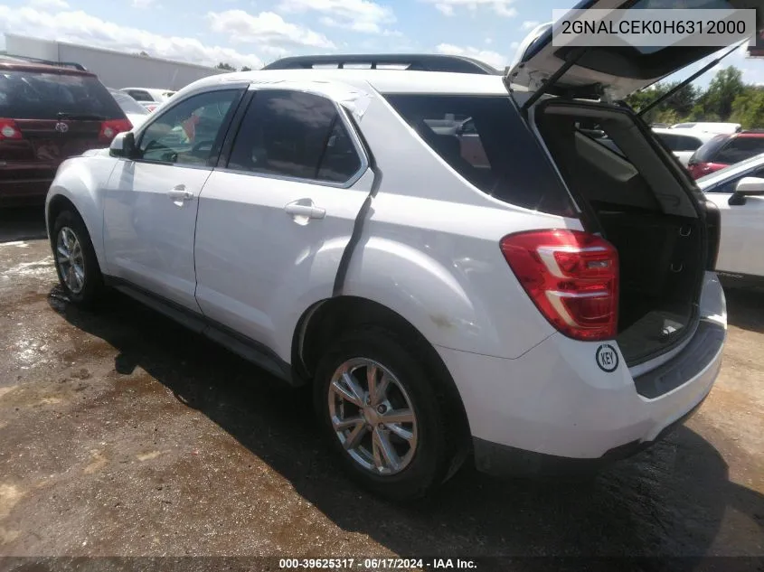 2017 Chevrolet Equinox Lt VIN: 2GNALCEK0H6312000 Lot: 39625317