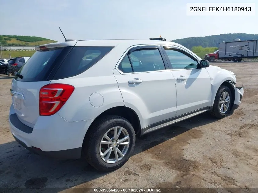 2017 Chevrolet Equinox Ls VIN: 2GNFLEEK4H6180943 Lot: 39656428