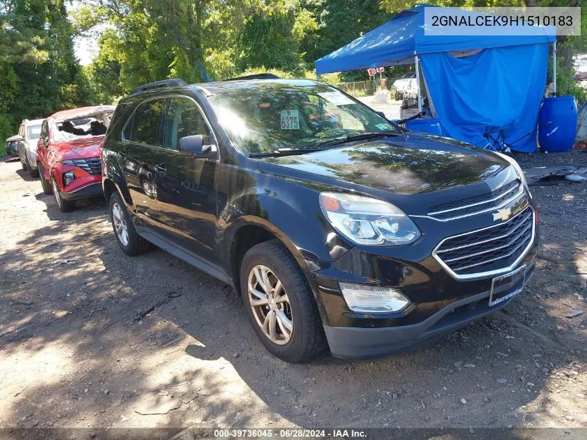 2017 Chevrolet Equinox Lt VIN: 2GNALCEK9H1510183 Lot: 39736045