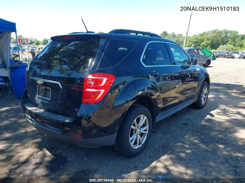 2017 Chevrolet Equinox Lt VIN: 2GNALCEK9H1510183 Lot: 39736045