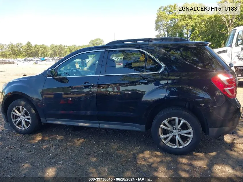 2017 Chevrolet Equinox Lt VIN: 2GNALCEK9H1510183 Lot: 39736045