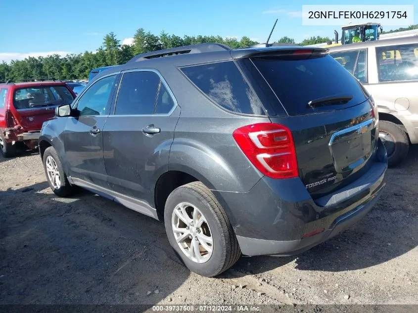 2017 Chevrolet Equinox Lt VIN: 2GNFLFEK0H6291754 Lot: 39737508