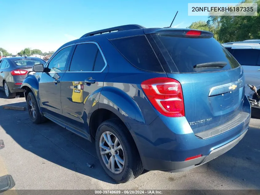 2017 Chevrolet Equinox Lt VIN: 2GNFLFEK8H6187335 Lot: 39749689