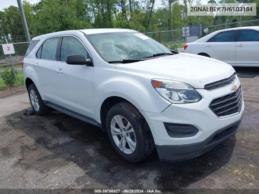 2017 Chevrolet Equinox Ls VIN: 2GNALBEK7H6103184 Lot: 39766927