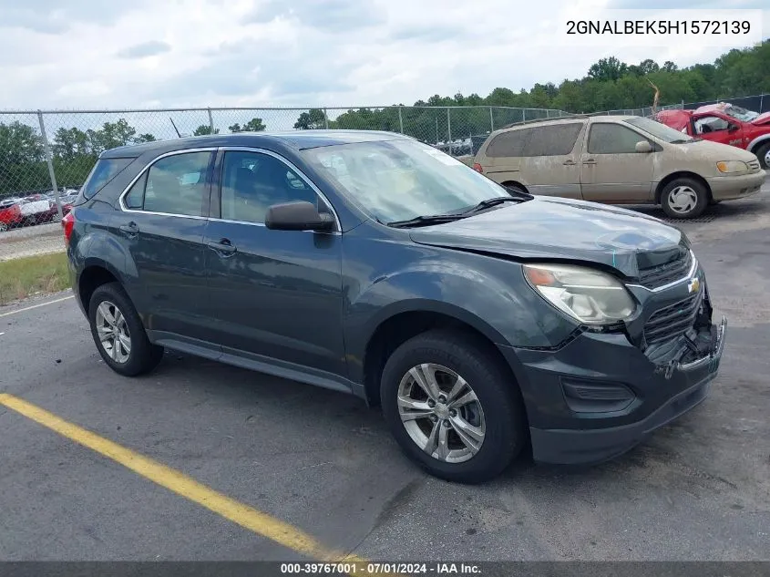 2017 Chevrolet Equinox Ls VIN: 2GNALBEK5H1572139 Lot: 39767001