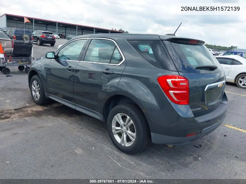 2017 Chevrolet Equinox Ls VIN: 2GNALBEK5H1572139 Lot: 39767001