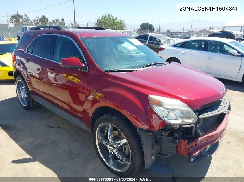 2017 Chevrolet Equinox Lt VIN: 2GNALCEK4H1504341 Lot: 39770381