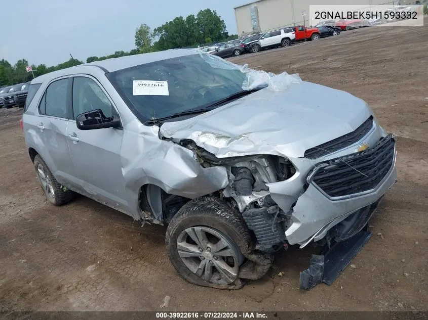 2017 Chevrolet Equinox Ls VIN: 2GNALBEK5H1593332 Lot: 39922616