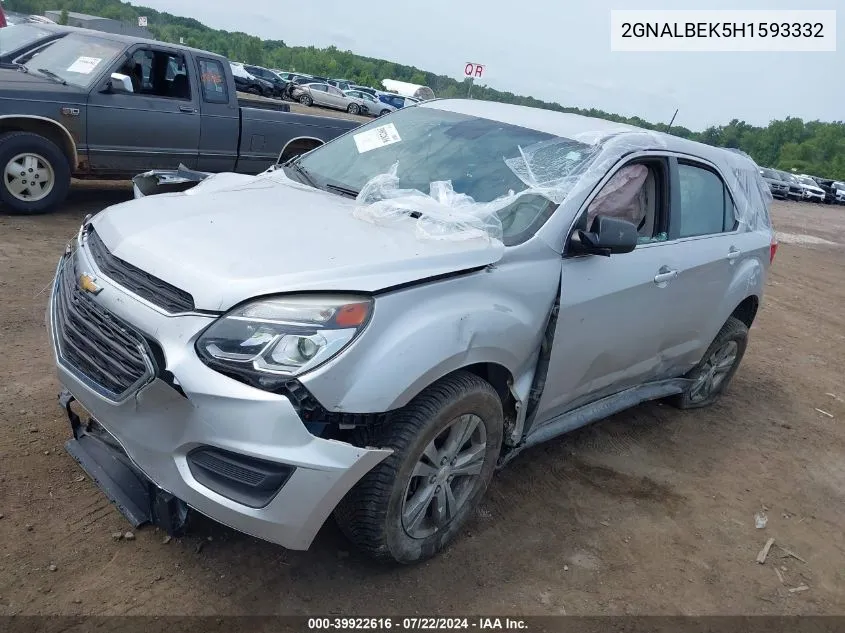 2017 Chevrolet Equinox Ls VIN: 2GNALBEK5H1593332 Lot: 39922616