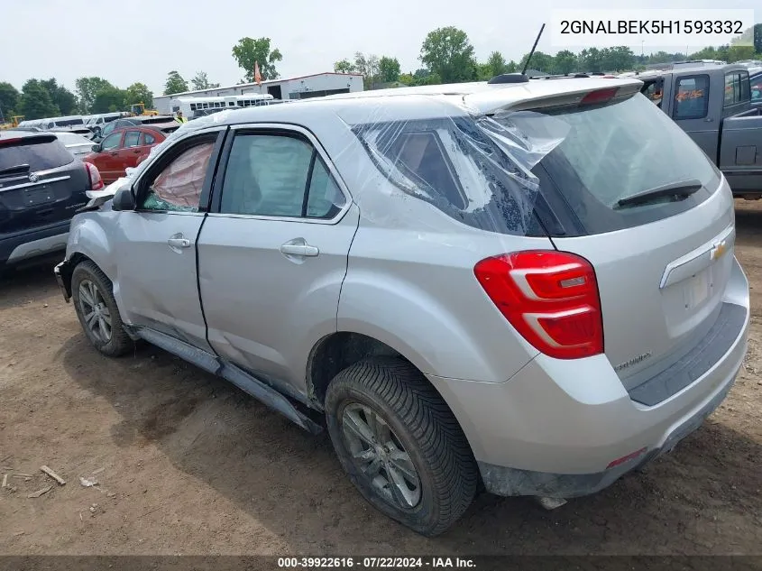 2017 Chevrolet Equinox Ls VIN: 2GNALBEK5H1593332 Lot: 39922616