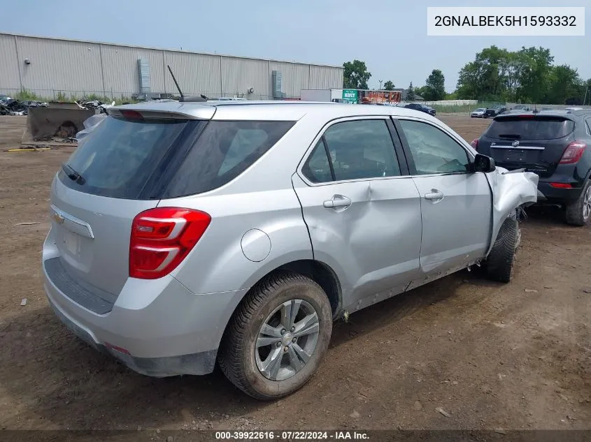 2017 Chevrolet Equinox Ls VIN: 2GNALBEK5H1593332 Lot: 39922616